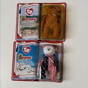 Ty McDonald’s Beanie Babies Germania and Spangle Bears. New in package